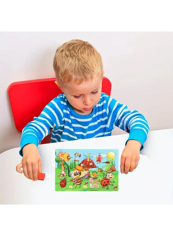30Pcs Insect Concert Wooden Puzzle Set Educational Toys For Kids Gifts - Image 1