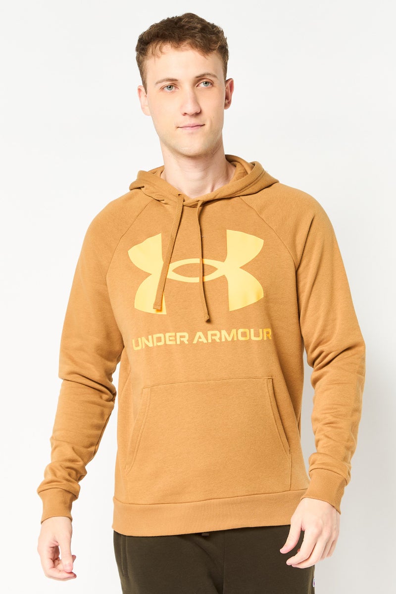 UNDER ARMOUR Men Loose Fit Long Sleeve Outdoor Hoodie, Tan - Image 1
