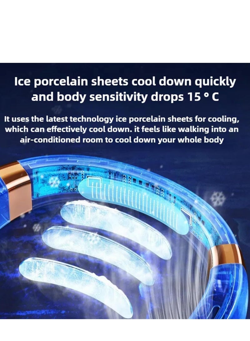 general Neck fan neck fans that blow cold air portable neck fan personal fans portable rechargeable Hands Free Bladeless Fan 2000mAh Battery USB Rechargeable 5-Speeds With light (pink) - Image 5