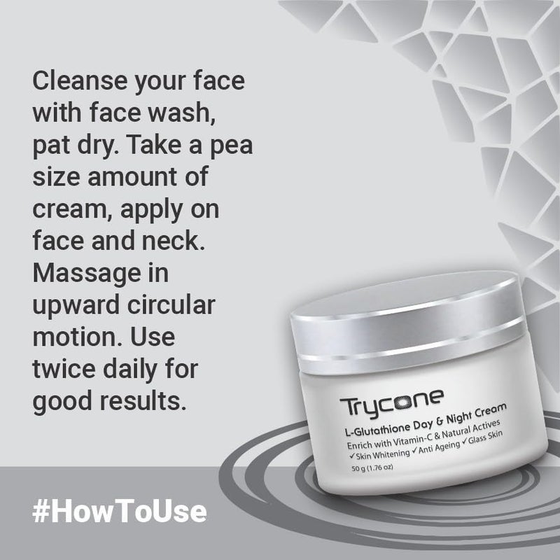 Trycone LGlutathione  Vitamin C Face Care Combo  Face Wash Toner Cream Body Yogurt for Bright Moisturized Glowing Skin  Unisex All Skin Types Pack of 4 - Image 5