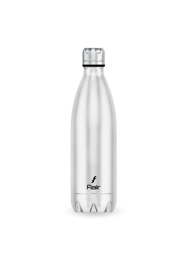 Flair Thermosteel Triumph 750ml Insulated Bottle - Silver & Black, Upto 24 Hours Hot and Cold, Leak Proof, BPA Free, Ideal for Travel, Hiking, Travel Bottle and Everyday Use - Image 1