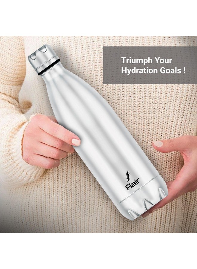 Flair Thermosteel Triumph 750ml Insulated Bottle - Silver & Black, Upto 24 Hours Hot and Cold, Leak Proof, BPA Free, Ideal for Travel, Hiking, Travel Bottle and Everyday Use - Image 5