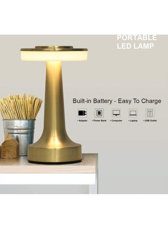 Arabest Portable LED Table Lamp With Touch Sensor Gold 21x9cm - Image 5