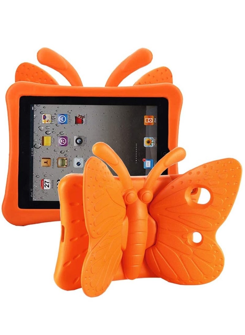 ELTRAZONE iPad 9th/8th/7th Generation Kids Case - Cute Butterfly Shockproof EVA Foam Super Protection Stand Cover for iPad 10.2" (2021, 2020, 2019) and iPad Air 3/Pro 10.5" - Orange - Image 1