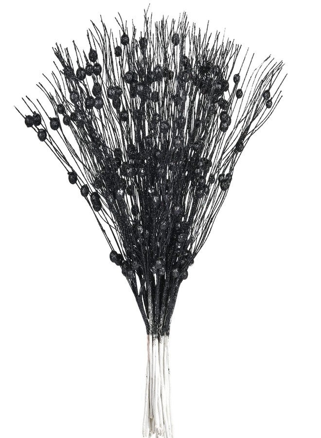 DearHouse 22 Pack Christmas Glitter Berries Stems,16.5 inch Black Christmas Picks for Festival Holiday Crafts and Home Decoration (Black) - Image 1