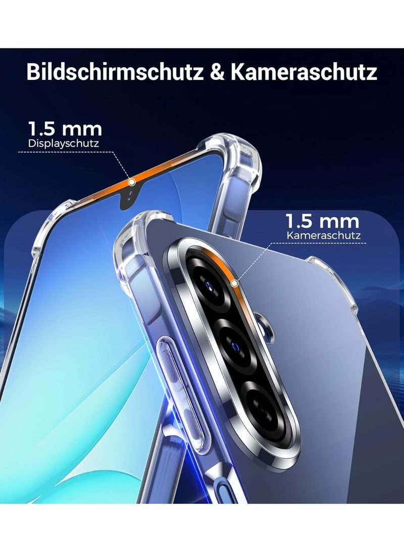 تايجر 5 in 1 Phone Case Compatible with Samsung Galaxy A17 5G – Slim Soft TPU Shockproof Anti-Scratch Silicone Clear Case with 2 HD Screen Protectors and 1 Camera Lens Protector, Full Body Protection, Anti-Yellowing Transparent Cover for Samsung A17 Smartphone - Image 5