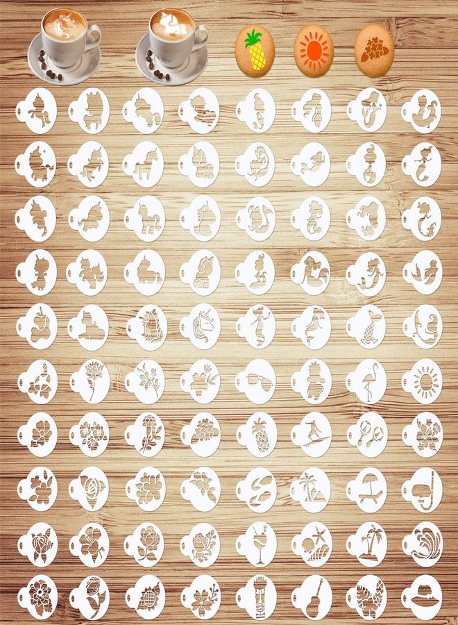 YouJia ٨٠ قطعة من قوالب تزيين الكوكيز، قابلة لإعادة الاستخدام، لتزيين المخبوزات والحلويات، قوالب رسم الكوكيز والكوكيز الصغيرة والكب كيك والفوندان - Image 1