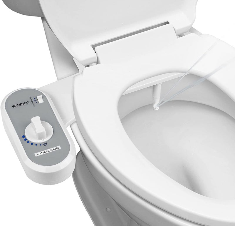 Greenco Toilet Bidet Attachment - Universal Fit, Easy Installation, Adjustable Brackets and Water Pressure, Durable Non-Electric Fresh Water Spray Bidet for Toilet Seat (17 x 3.4 x 9.5 inches) - Image 1