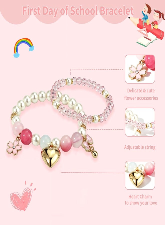 kepvrio First Day of Kindergarten Bracelets,First Day of School Bracelets for Mom and Daughter,Back to School Bracelet Pre-K Matching Heart Wish Adjustable Bracelet (Style-K p1) - Image 5