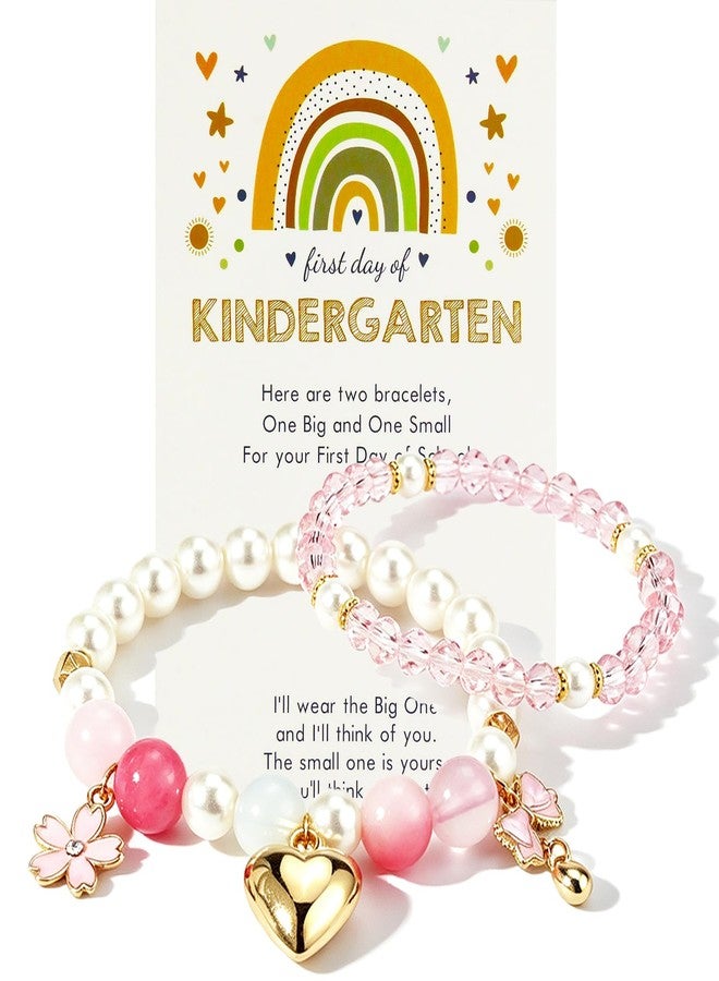 kepvrio First Day of Kindergarten Bracelets,First Day of School Bracelets for Mom and Daughter,Back to School Bracelet Pre-K Matching Heart Wish Adjustable Bracelet (Style-K p1) - Image 1