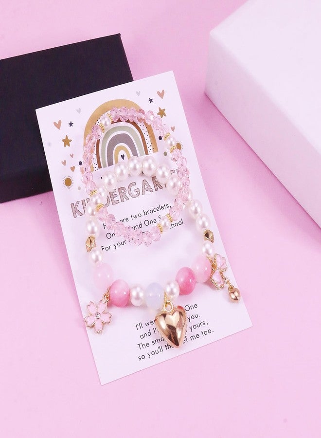 kepvrio First Day of Kindergarten Bracelets,First Day of School Bracelets for Mom and Daughter,Back to School Bracelet Pre-K Matching Heart Wish Adjustable Bracelet (Style-K p1) - Image 2