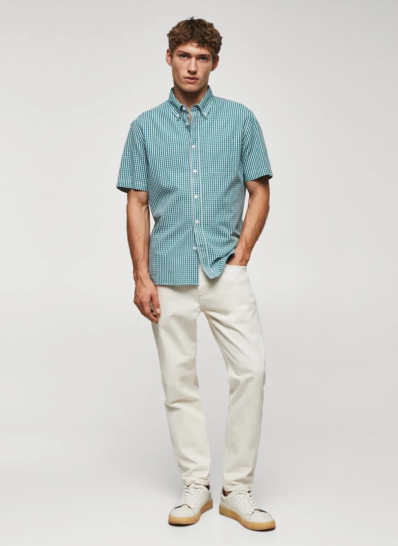 Mango Man Checked Regular Fit Shirt