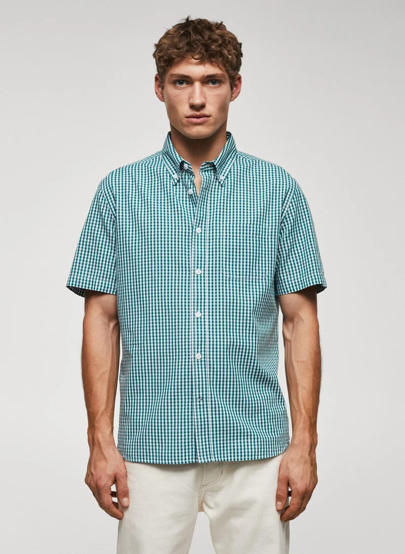 Mango Man Checked Regular Fit Shirt
