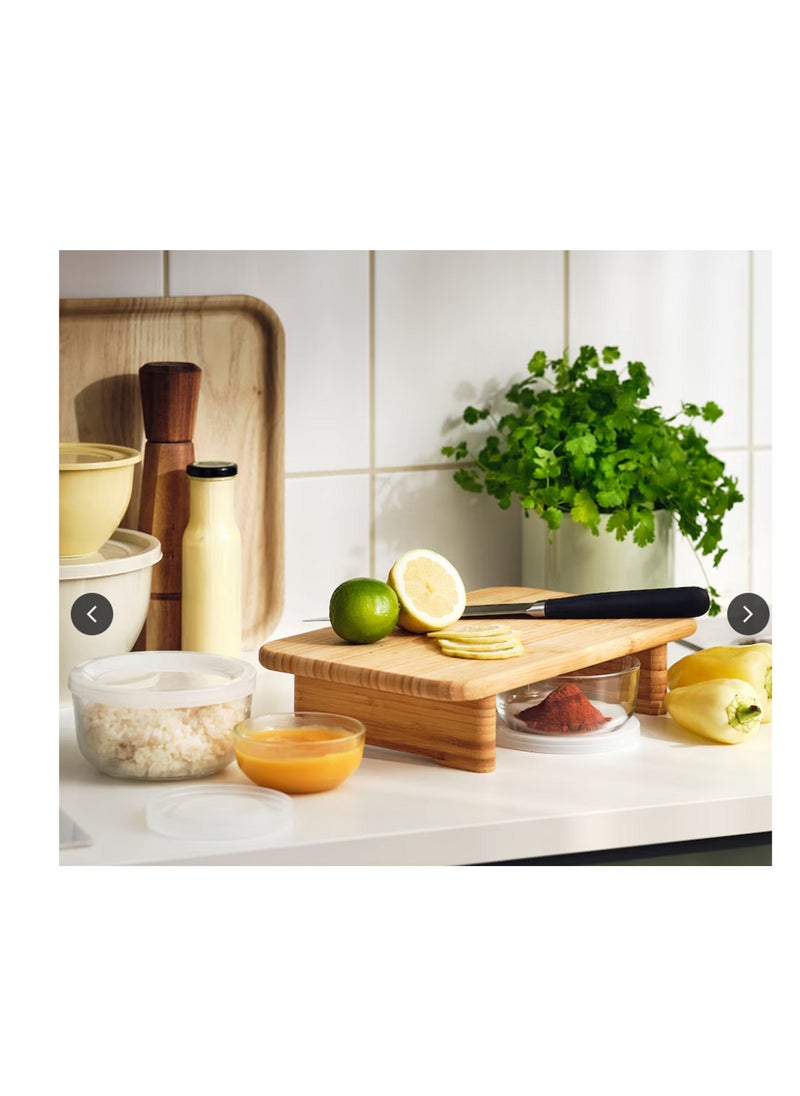 Wooden cutting boards with cutting board legs for food preparation