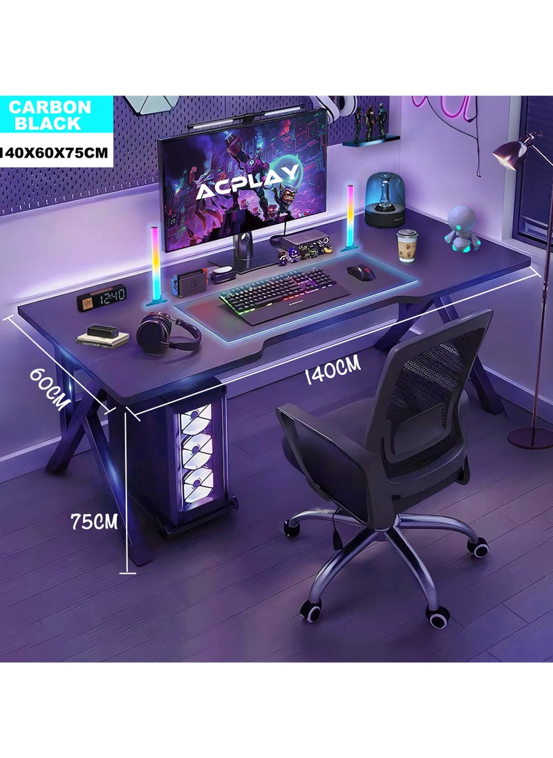 ACPLAY - Gaming Table,Gaming Desk,Ergonomic PC Desktop Computer Desk,Home Office Desk,Versatile Gaming and Study Solution for Modern Homes,Ideal for Students and Gamers, Spacious and Functional (140x60x75cm) - Image 1