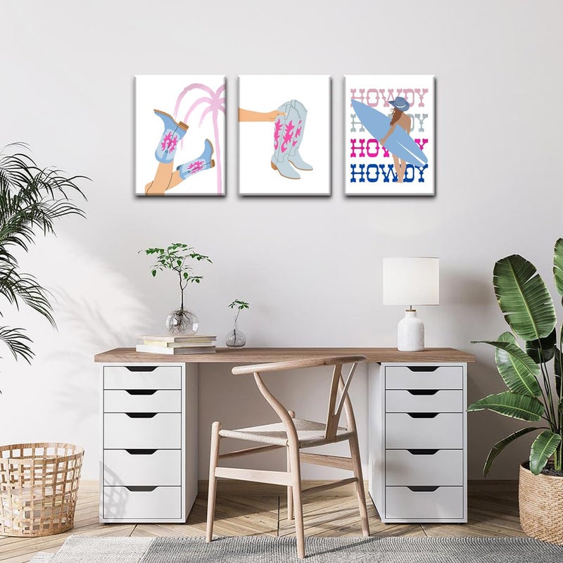 Djmwtb Blue Cowgirl Wall Art Set of 3 (Blue Cowgirl, 16"x24" Poster) - Image 3