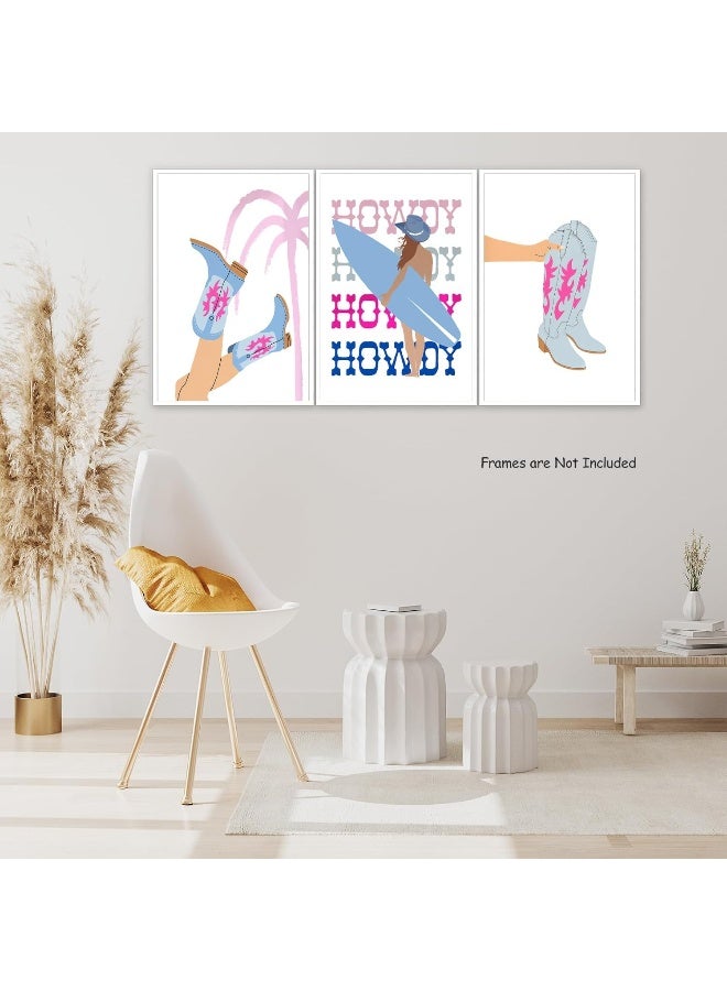 Djmwtb Blue Cowgirl Wall Art Set of 3 (Blue Cowgirl, 16"x24" Poster) - Image 5