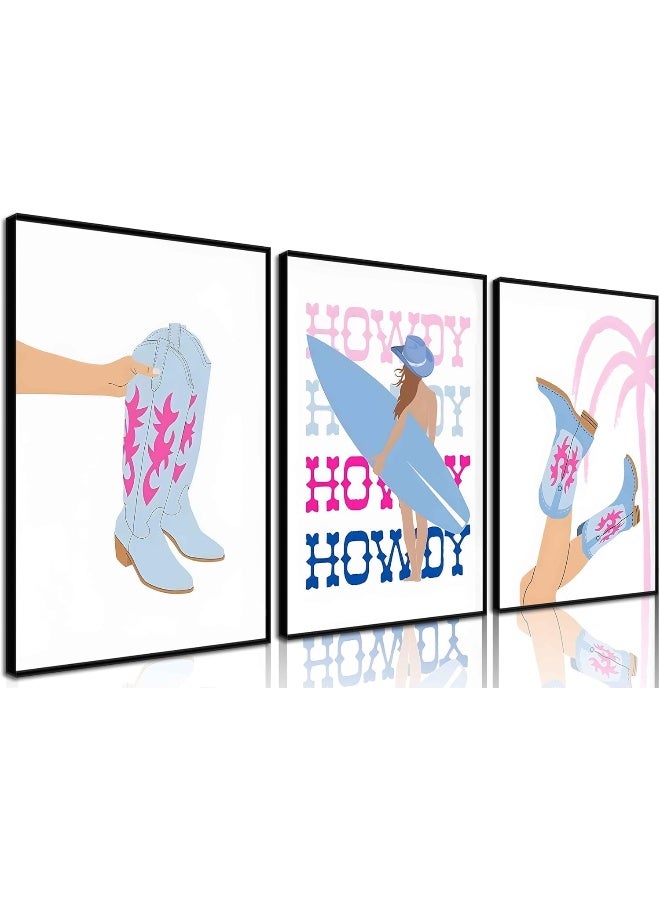 Djmwtb Blue Cowgirl Wall Art Set of 3 (Blue Cowgirl, 16"x24" Poster) - Image 1