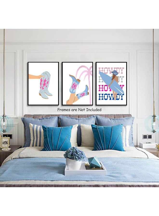 Djmwtb Blue Cowgirl Wall Art Set of 3 (Blue Cowgirl, 16"x24" Poster) - Image 4