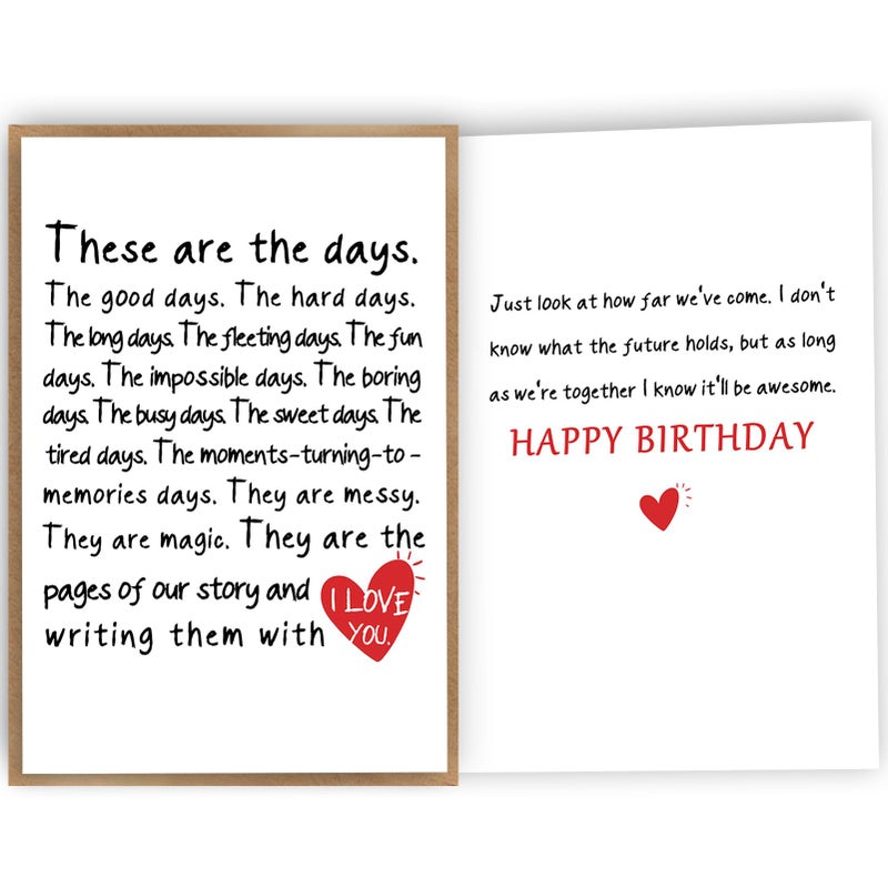 HEJOYN Happy Birthday Card & Gifts for Men Husband Wife Boyfriend Girlfriend Him Her Women, Romantic Birthday Decorations, Funny Bday Card - Image 1
