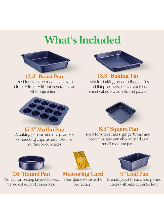 NutriChef 6-Piece Non-Stick Baking Pans - Carbon Steel Baking Trays with Nonstick Coating - Includes Muffin Pan, Loaf Pan, Cookie Sheets, & Round Pan - Restaurant Quality Baking Set, Dishwasher Safe - Image 2