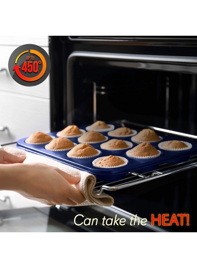 NutriChef 6-Piece Non-Stick Baking Pans - Carbon Steel Baking Trays with Nonstick Coating - Includes Muffin Pan, Loaf Pan, Cookie Sheets, & Round Pan - Restaurant Quality Baking Set, Dishwasher Safe - Image 5