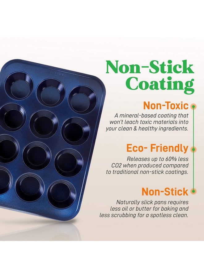 NutriChef 6-Piece Non-Stick Baking Pans - Carbon Steel Baking Trays with Nonstick Coating - Includes Muffin Pan, Loaf Pan, Cookie Sheets, & Round Pan - Restaurant Quality Baking Set, Dishwasher Safe - Image 4