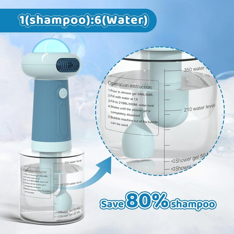 Coocake Electric Dog Shampoo DispenserIPX7 Cat Shampoo SprayerPet Bath Supplies Automatic Foaming Shampoo Dispenser for Dog Deep CleaingKitchen SinkBathroom Blue - Image 5