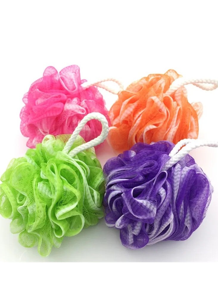 VIO 4 Pack Soft Fluffy Exfoliating Bath Ball Mesh Body Scrub Mesh Loofah Shower Sponge Ball Pouf Shower Ball Scrubber Exfoliator Mesh Sponge Body Cleansing Bath Bubble Ball  - Image 1