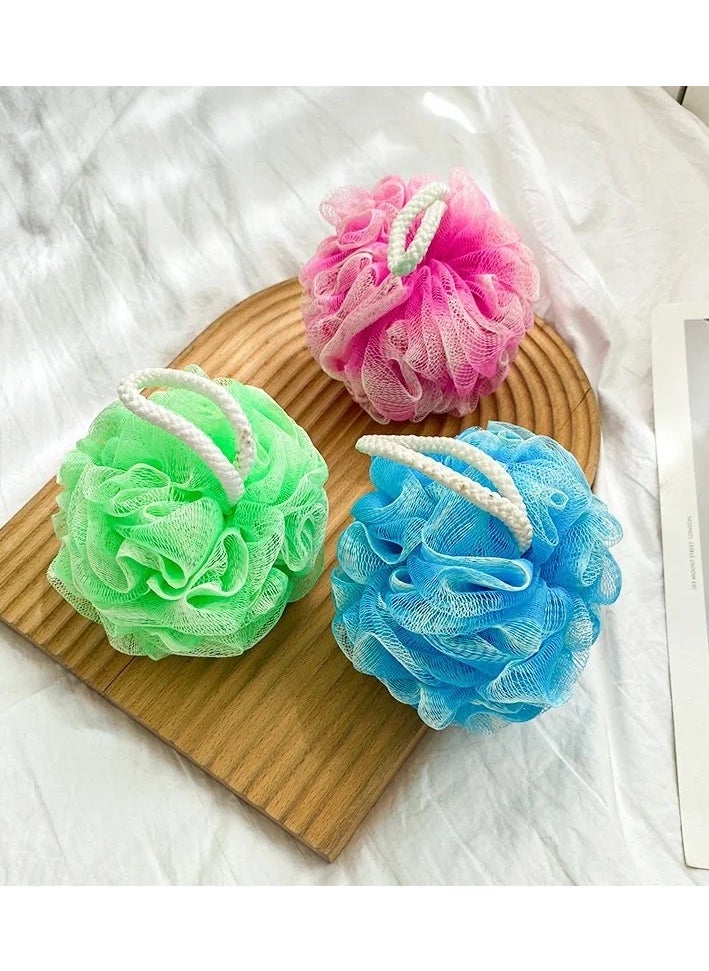 VIO 4 Pack Soft Fluffy Exfoliating Bath Ball Mesh Body Scrub Mesh Loofah Shower Sponge Ball Pouf Shower Ball Scrubber Exfoliator Mesh Sponge Body Cleansing Bath Bubble Ball  - Image 3