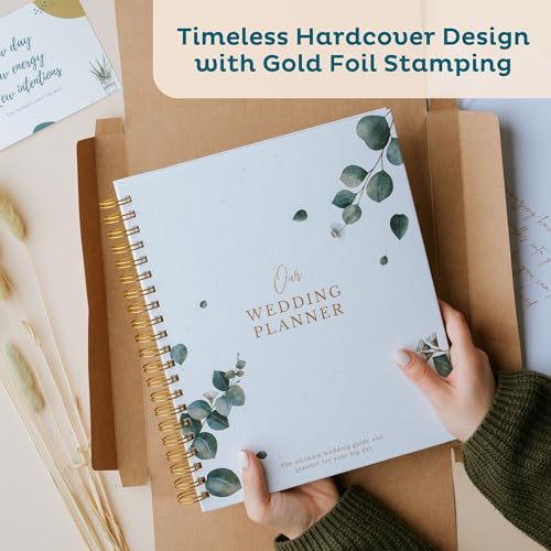 Nook Theory Comprehensive Wedding Planner Book and Organizer – Linen Keepsake & Countdown Binder, Perfect Engagement Gift for Couples and Brides (Eucalyptus) - Image 2
