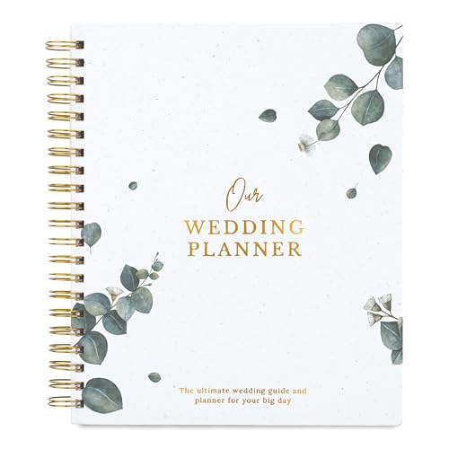 Nook Theory Comprehensive Wedding Planner Book and Organizer – Linen Keepsake & Countdown Binder, Perfect Engagement Gift for Couples and Brides (Eucalyptus) - Image 1