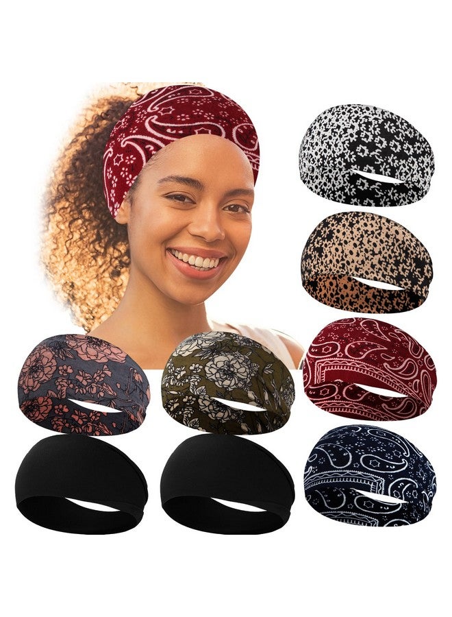RITOPER Boho Headbands For Women Non Slip Buttery Soft 3.9" Wide Fashion Headbands Yoga Workout Head Bands African Hair Bands Wear For Party Working Out Travel Runningwigs - Image 1