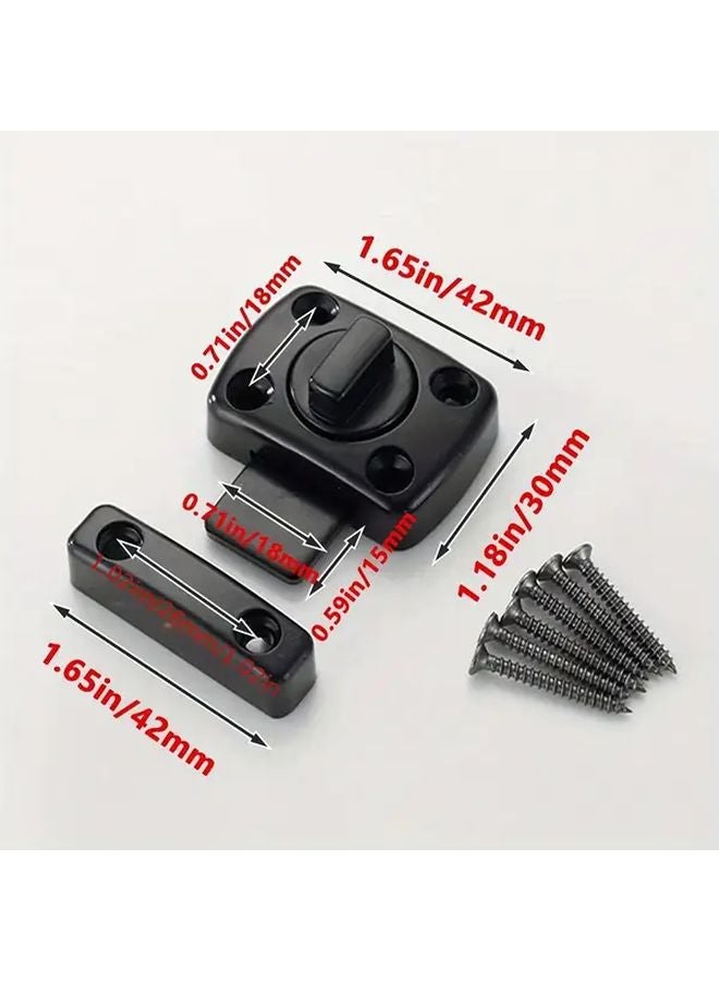 2pcs Black Anti Theft Door Lock Bolt Thickened Punch Free Latch For Wooden Room - Image 5