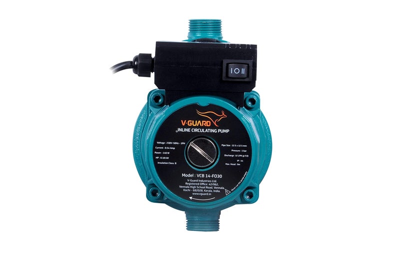 V-Guard VCB14-F030 Automatic Water Pressure Pump For Hot Water Circulation | Compatible With Washing Machine, RO, Shower | Energy Efficient | Compact Design | Multicolour - Image 2