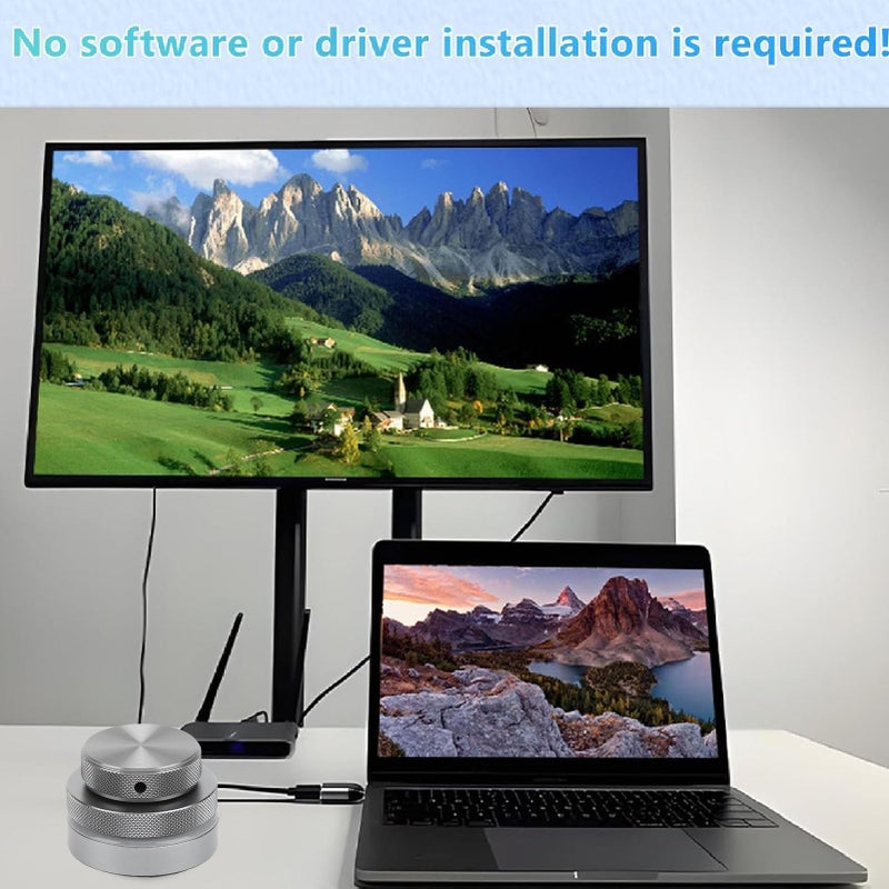 مقبض التحكم في الصوت وحدة تحكم وسائط متعددة RGB 3 أوضاع 2 بلوتوث 4G USB-C سلكي رمادي - Image 5