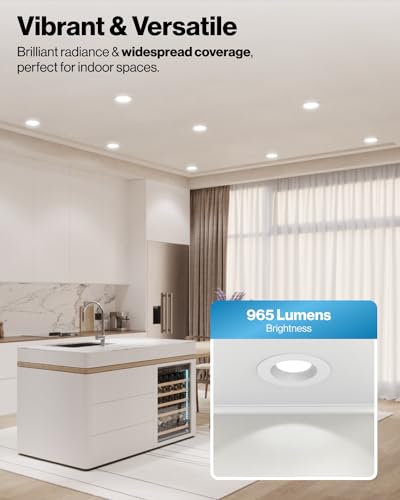 Sunco Lighting Sunco 12 Pack 6 Inch LED Can Lights, Retrofit Recessed Lighting, Smooth Trim, 965 LM, 13W (75W Equivalent), Selectable CCT 2700K/3000K/3500K/4000K/5000K, Dimmable, Damp Rated UL - Image 4