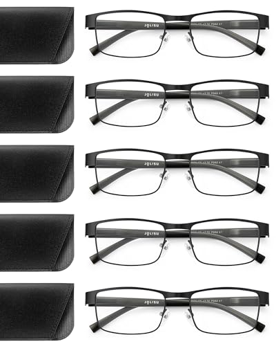 JOLISU 5PCS Reading Glasses Men - Blue Light Blocking Computer Metal Thin Frame Readers For Mens/Women （1.50） - Image 1