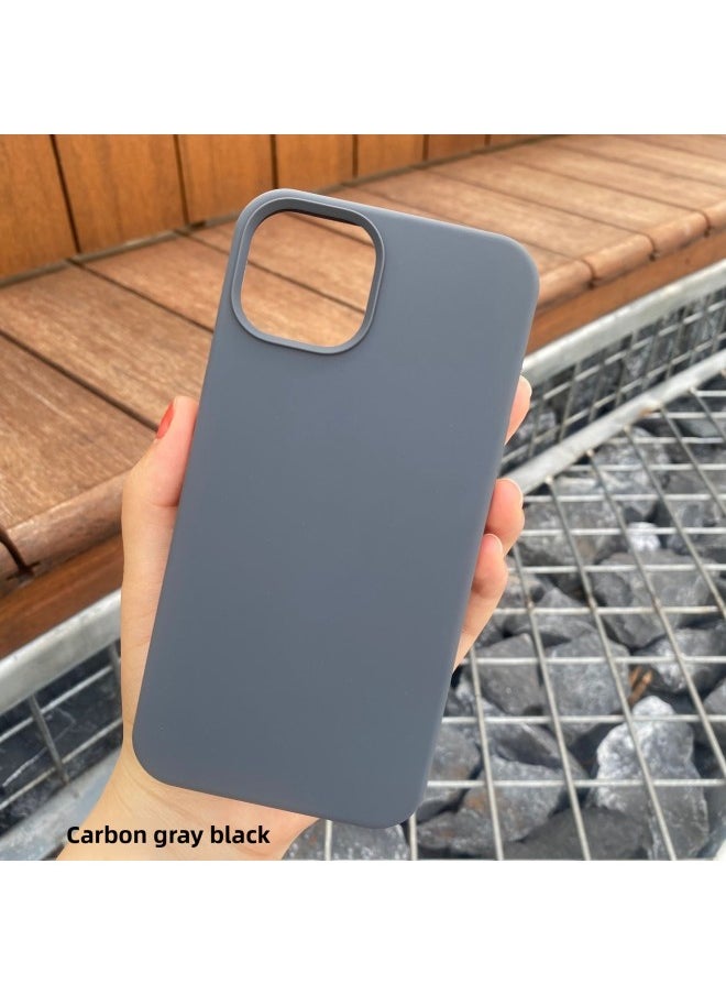 Generic For Iphone16 Liquid Silicone Phone Case For Iphone 16Pro Max/16Pro Full Covering Drop-Resistant Protective Case-Color:Carbon Gray Black [with Logo]]-Applicable Model:For Iphone16e [sealed Packaging]  - Image 1