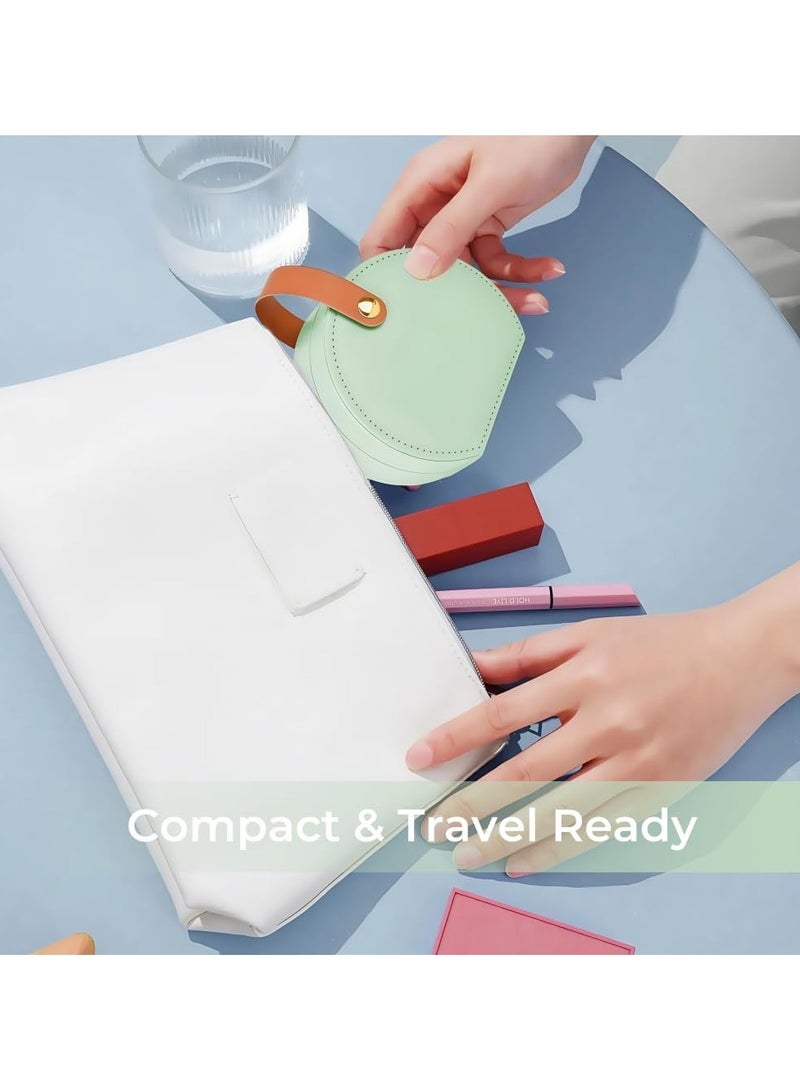 CMGTYYD Mini Jewelry Box Organiser Travel Jewelry Case PU Leather Jewellery Box for Women for Rings Earrings Necklace Bracelets- Bright Green - Image 4