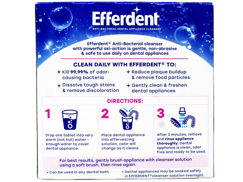 Efferdent Denture Cleanser Tablets, Complete Clean, Cleanser for Retainer and Dental Appliances, 44 Count, (Pack of 6) - Image 4