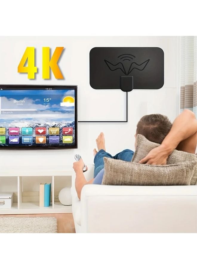 2024 Black Indoor TV Antenna USB Powered 4K 1080P HD Digital Amplified Signal - Image 4