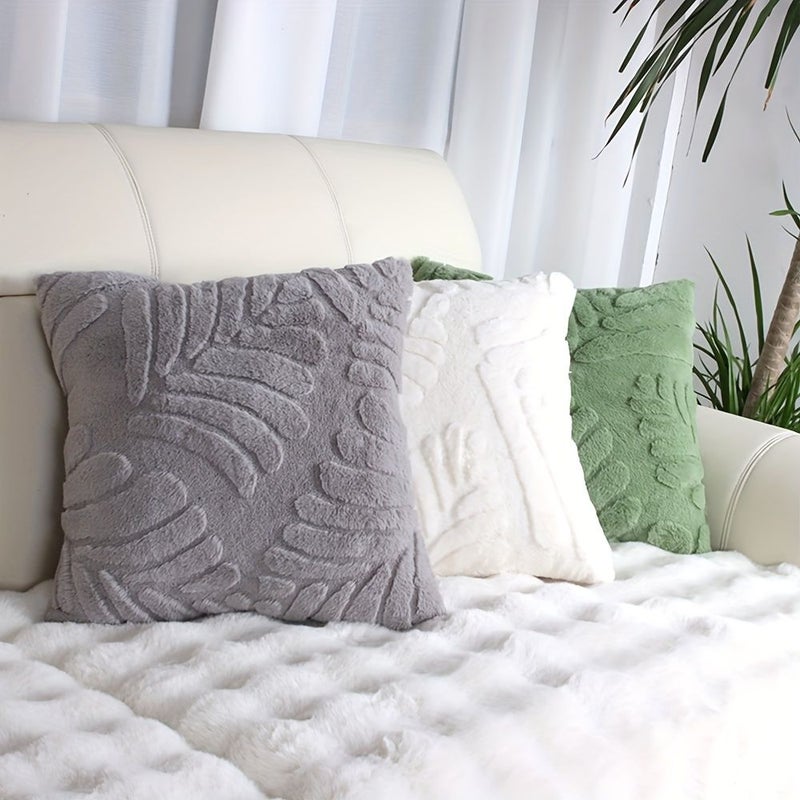 Pink 18x18 Inch Geometric Leaf Design Pillow Cover For Sofa Bedroom Car Modern Home Decor - Image 1