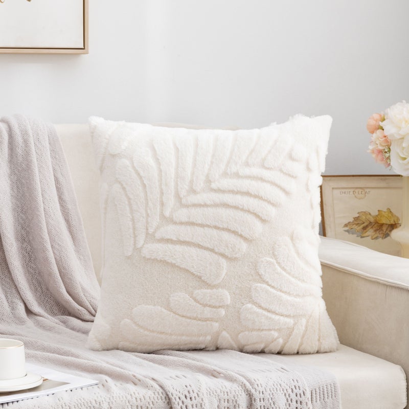 Pink 18x18 Inch Geometric Leaf Design Pillow Cover For Sofa Bedroom Car Modern Home Decor - Image 5