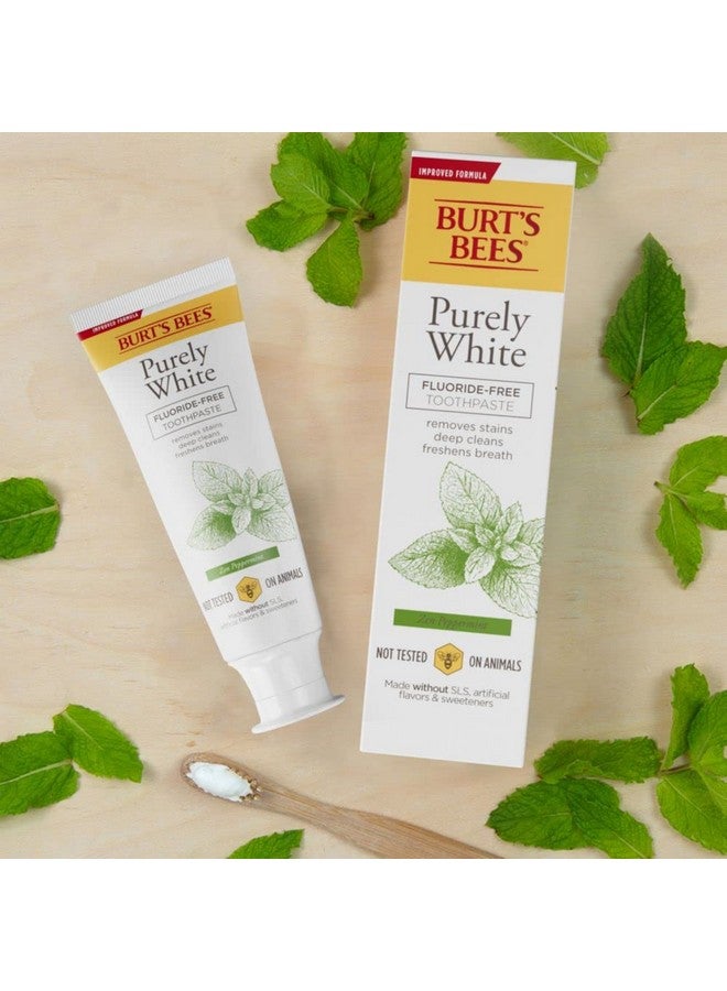 Burt's Bees Toothpaste, Natural Flavor, Fluoride-Free, Purely White, Zen Peppermint, 4.7 Oz, Pack Of 3 - Image 5