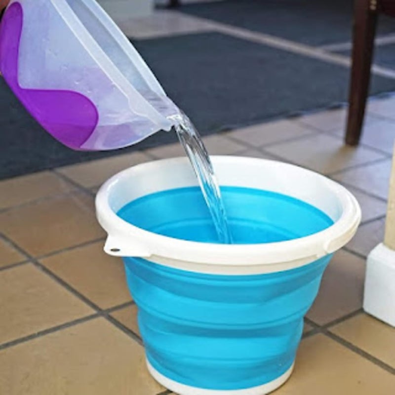 KARMBHUVI KARMBHUVI 10 L Silicone Foldable Collapsible Bucket with Strong Folding Gallon Bucket Flexible BPA Free Design Sturdy Handle for Hiking Backpacking Camping Outdoor Survival - Image 5