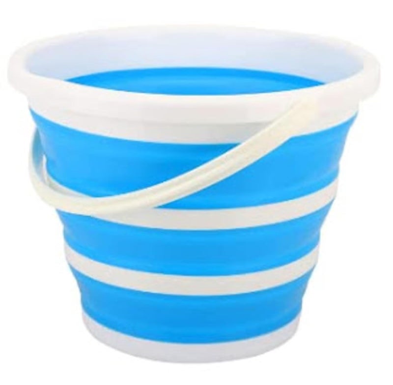 KARMBHUVI KARMBHUVI 10 L Silicone Foldable Collapsible Bucket with Strong Folding Gallon Bucket Flexible BPA Free Design Sturdy Handle for Hiking Backpacking Camping Outdoor Survival - Image 1