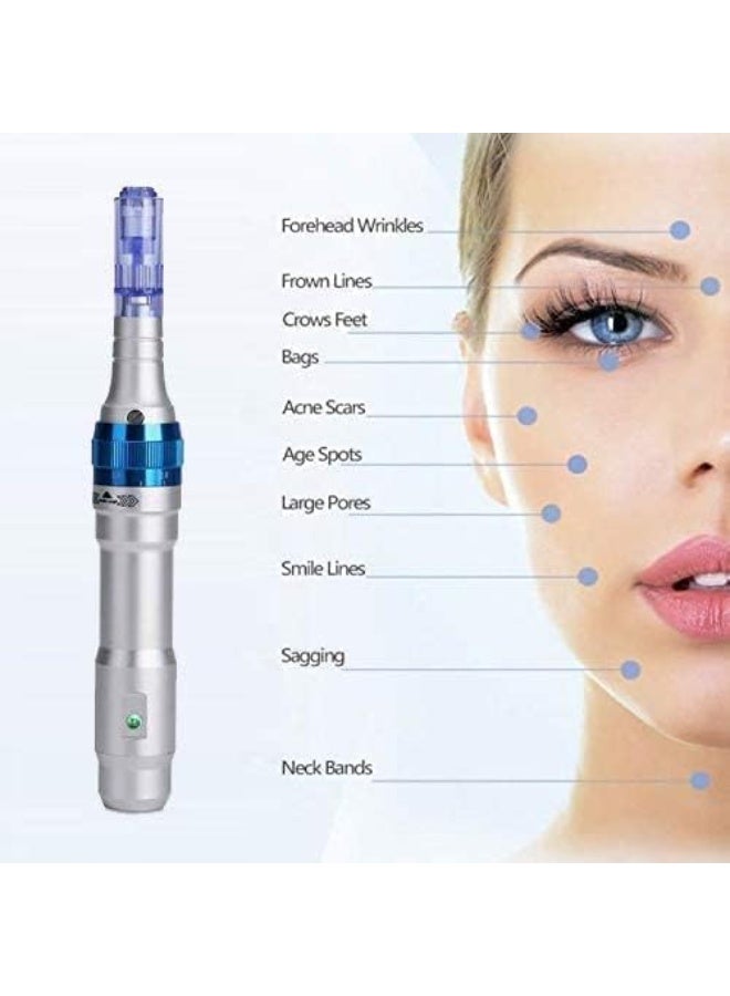 Microneedling Pen Skin Care Instrument with 24 Replaceable Cartridges – 10 x 36-Pin, 10 x Nano, 4 x 12-Pin, Professional Face and Body Therapy Kit - Image 2