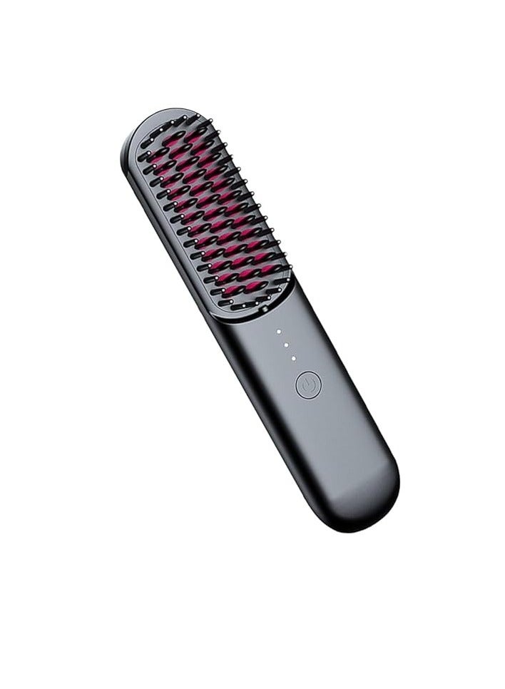 Portable Cordless Hair Straightener Brush Black for Men, Beard and Women, also Rechargeable - Image 3