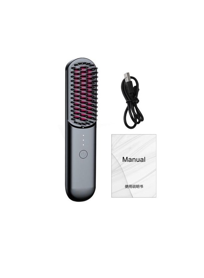 Portable Cordless Hair Straightener Brush Black for Men, Beard and Women, also Rechargeable - Image 5